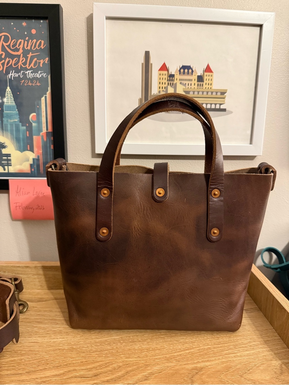 EUC Go Forth Goods Rustic Pecan Mini Avery Crossbody Bag - Picture 2 of 10